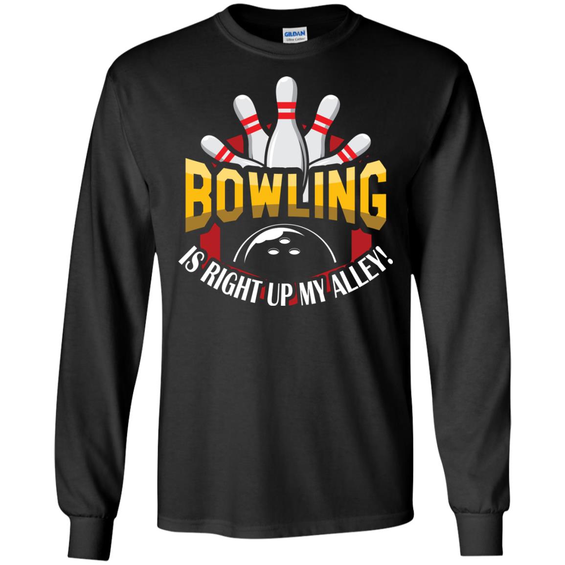 Bowler T-shirt Bowling Is Right Up My Alley Black