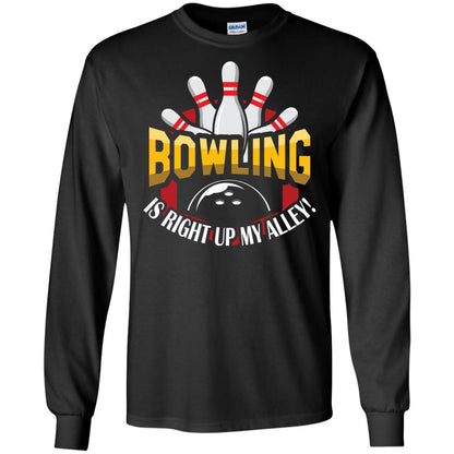 Bowler T-shirt Bowling Is Right Up My Alley Black
