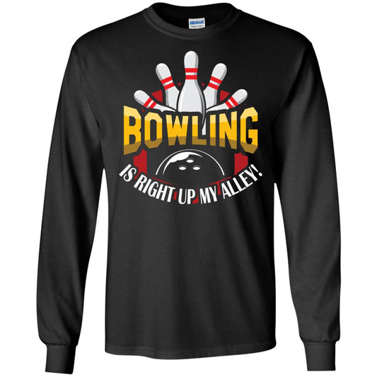 Bowler T-shirt Bowling Is Right Up My Alley Black