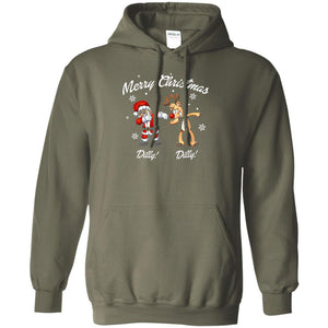 Christmas T-shirt Santa And Reindeer Dilly Dilly