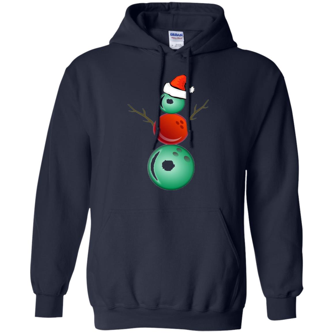 Funny Christmas Shirts Bowling Snowman Navy