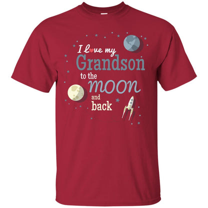 I Love My Grandson To The Moon And Back Grandparents Shirt Cardinal