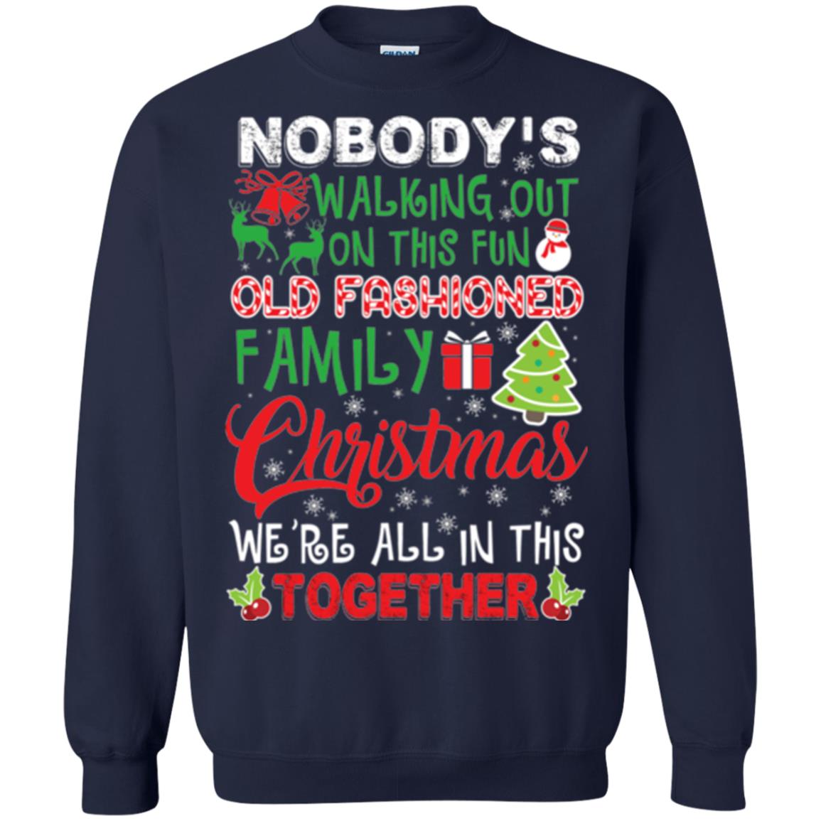 Christmas T-shirt We_re All In This Together Navy