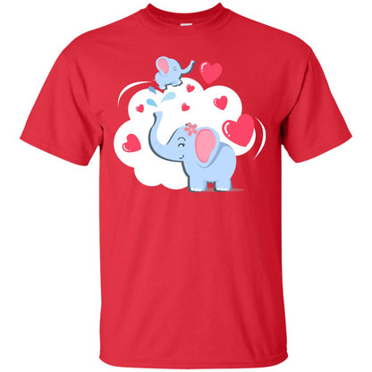 Mothers Day On 13th Of May Elephant Mom And Kid Shirt Red