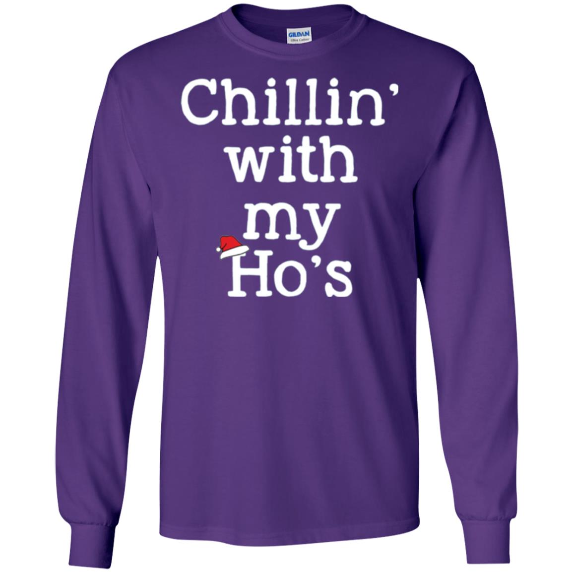 Christmas T-shirt Chillin With My Ho_s Purple
