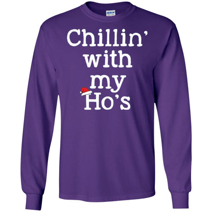 Christmas T-shirt Chillin With My Ho_s Purple