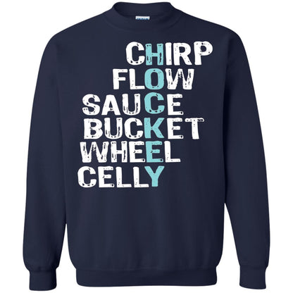 Eat Sleep Hockey Flow Celly Sauce Bucket Flow Wheel Shirt Navy