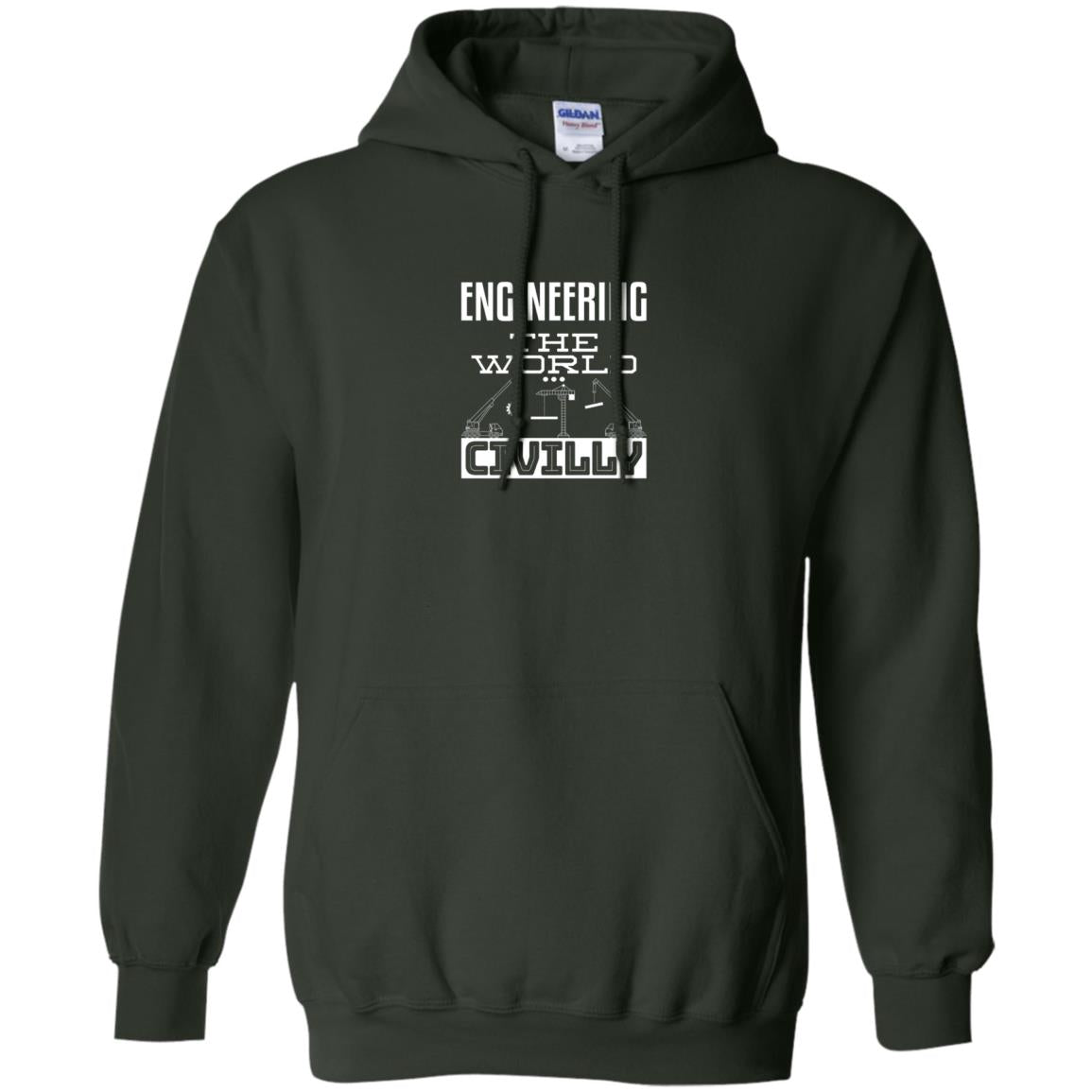 Engineering The World Civilly Civil Engineer T-shirt Forest Green