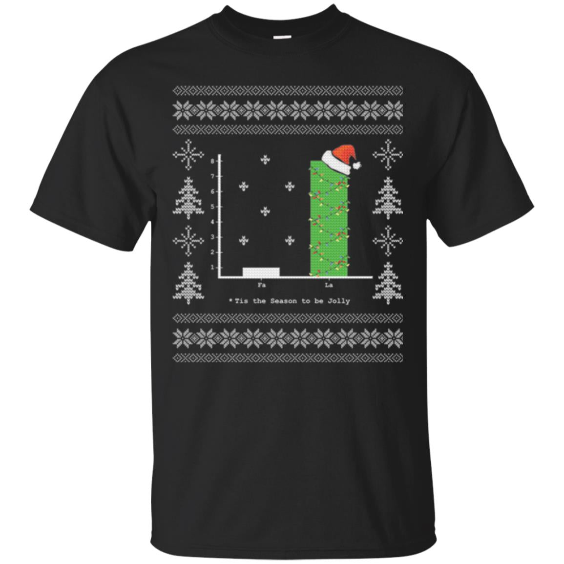 Christmas T-shirt Carol Bar Graph Black