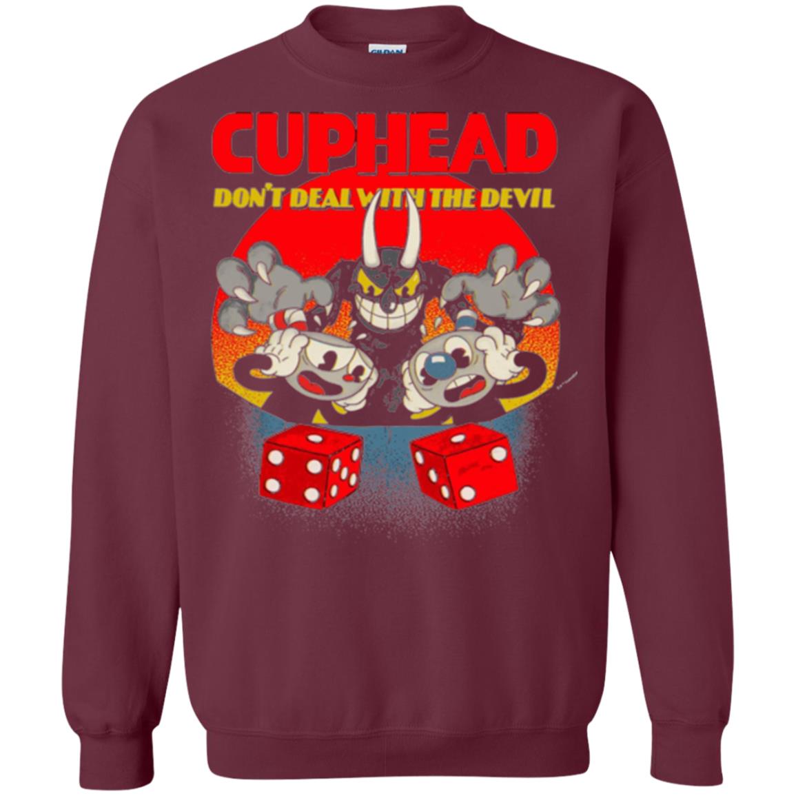 Video Game T-shirt Cuphead And Mugman Devil_s Dice Maroon