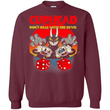 Video Game T-shirt Cuphead And Mugman Devil_s Dice Maroon