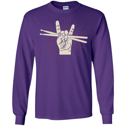 Drummer T-shirt Drumsticks Percussion Rock Purple