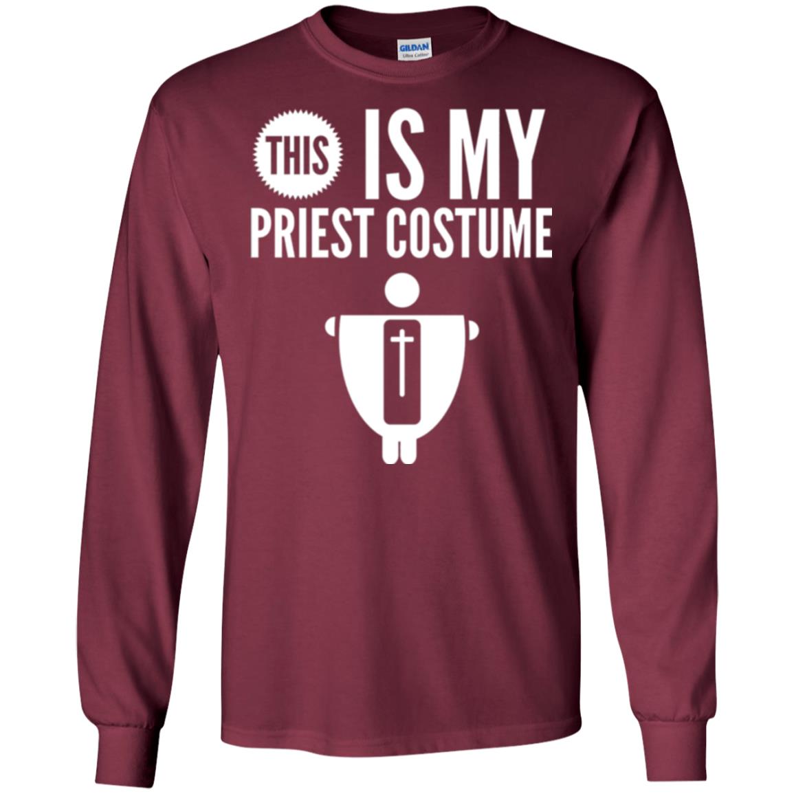 Halloween T-shirt This Is My Priest Maroon