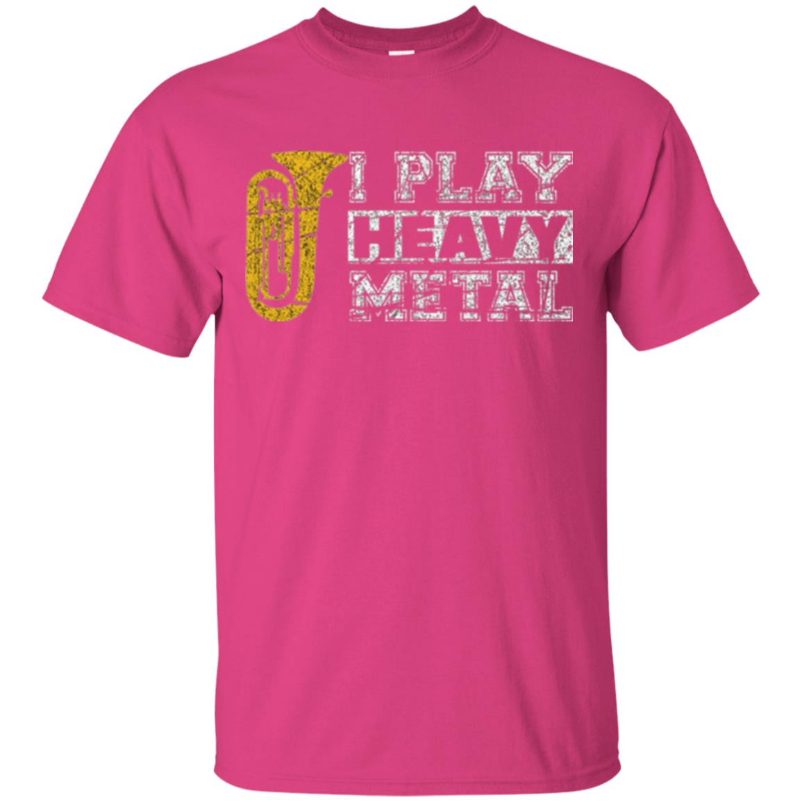 Funny Band Distressed T-shirt I Play Heavy Metal Heliconia
