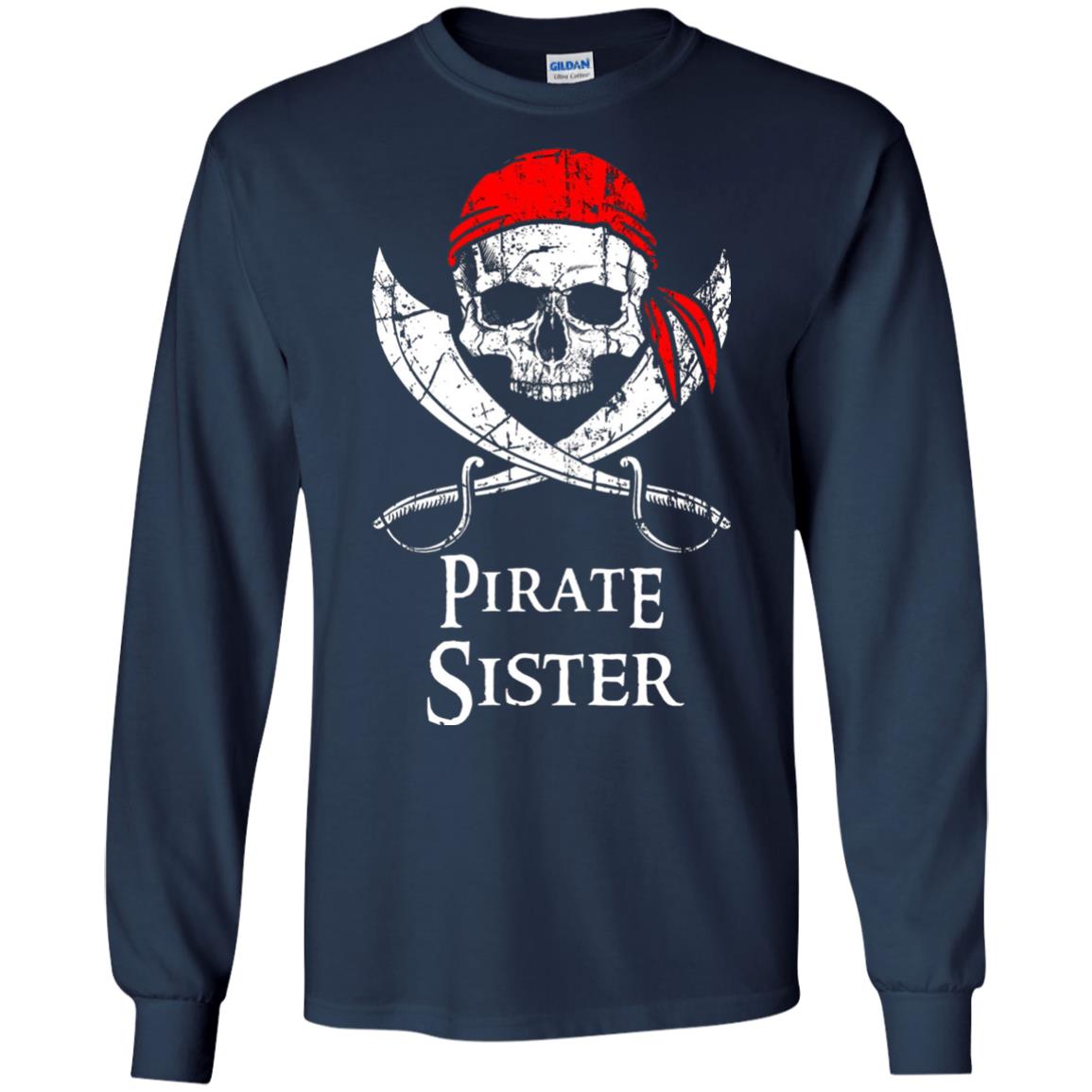 Family T-shirt Pirate Sister Jolly Roger Skull Crossbones Navy
