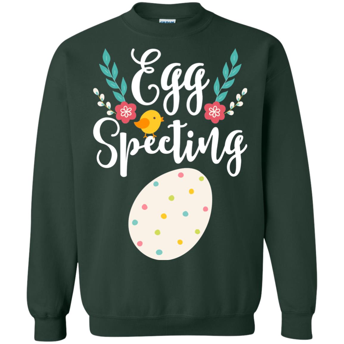 Egg Specting Announcement Pregnant Easter T-shirt Forest Green