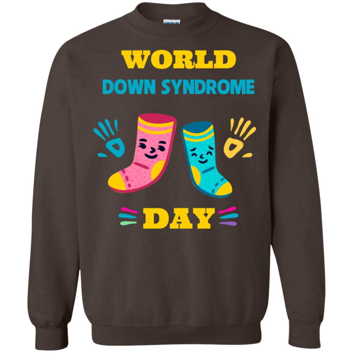 World Down Syndrome Day Hands And Stocks Shirt Dark Chocolate