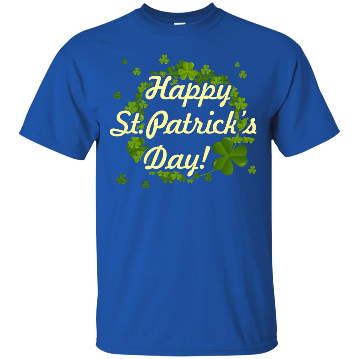 Happy St.patricks Day Shamrocks T-shirt Royal