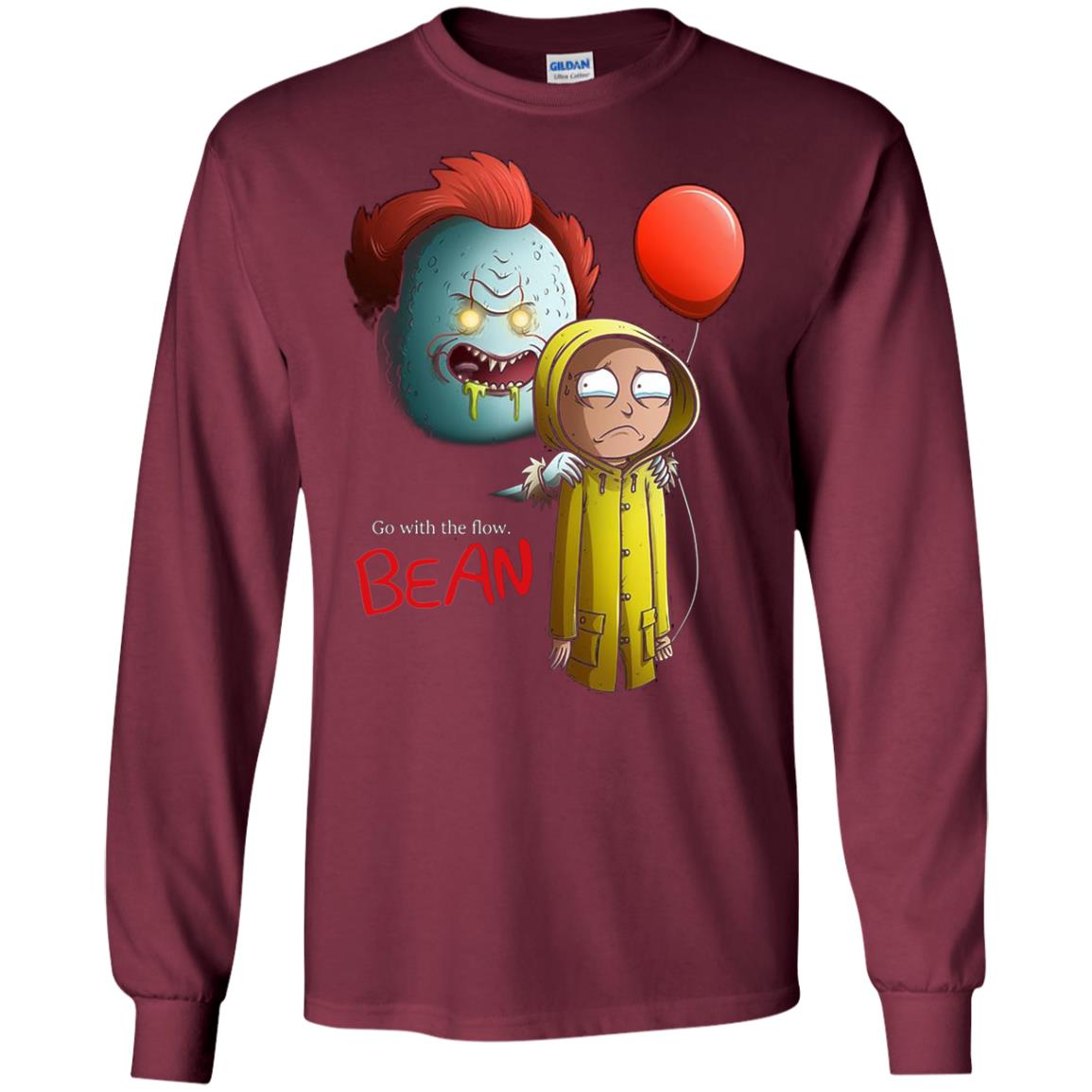 Go With The Flow It And Bean Horror Movie Shirt Maroon