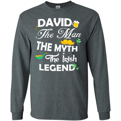 Saint David's Day T-shirt David The Man The Myth The Irish Legend Dark Heather