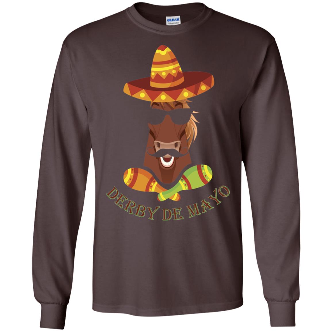 Derby De Mayo Kentucky Horse Race Sombrero Mexican T-shirt Dark Chocolate