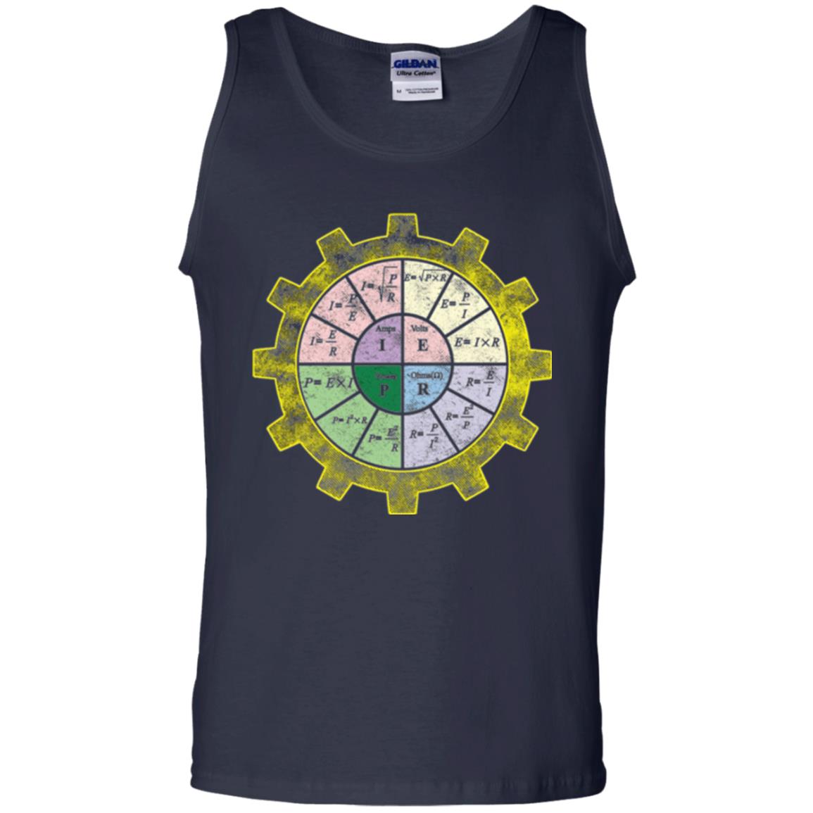 Ohms Law Shirt-ohms Law Diagram Electrical Engineer T-shirt Navy