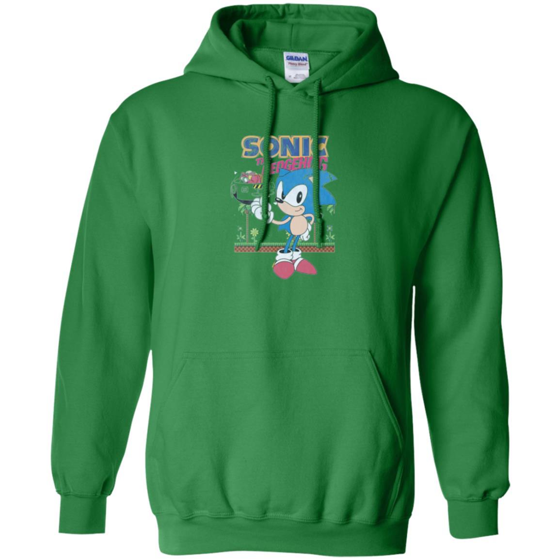 Gamer T-shirt Sega Sonic The Hedgehog Battles Dr. Eggman Robotnik Irish Green