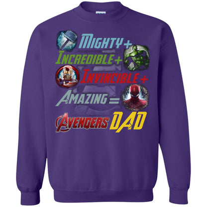 Mighty Incredible Invincible Amazing Dad Movie Fan T-shirt Purple