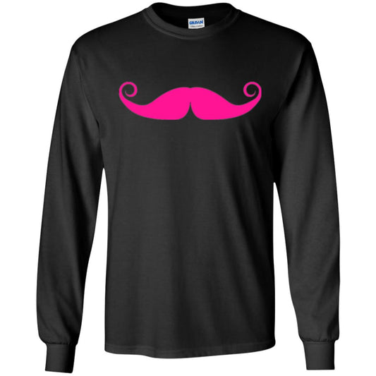 Pink Mustache T-shirt Funny Gift For Men Black