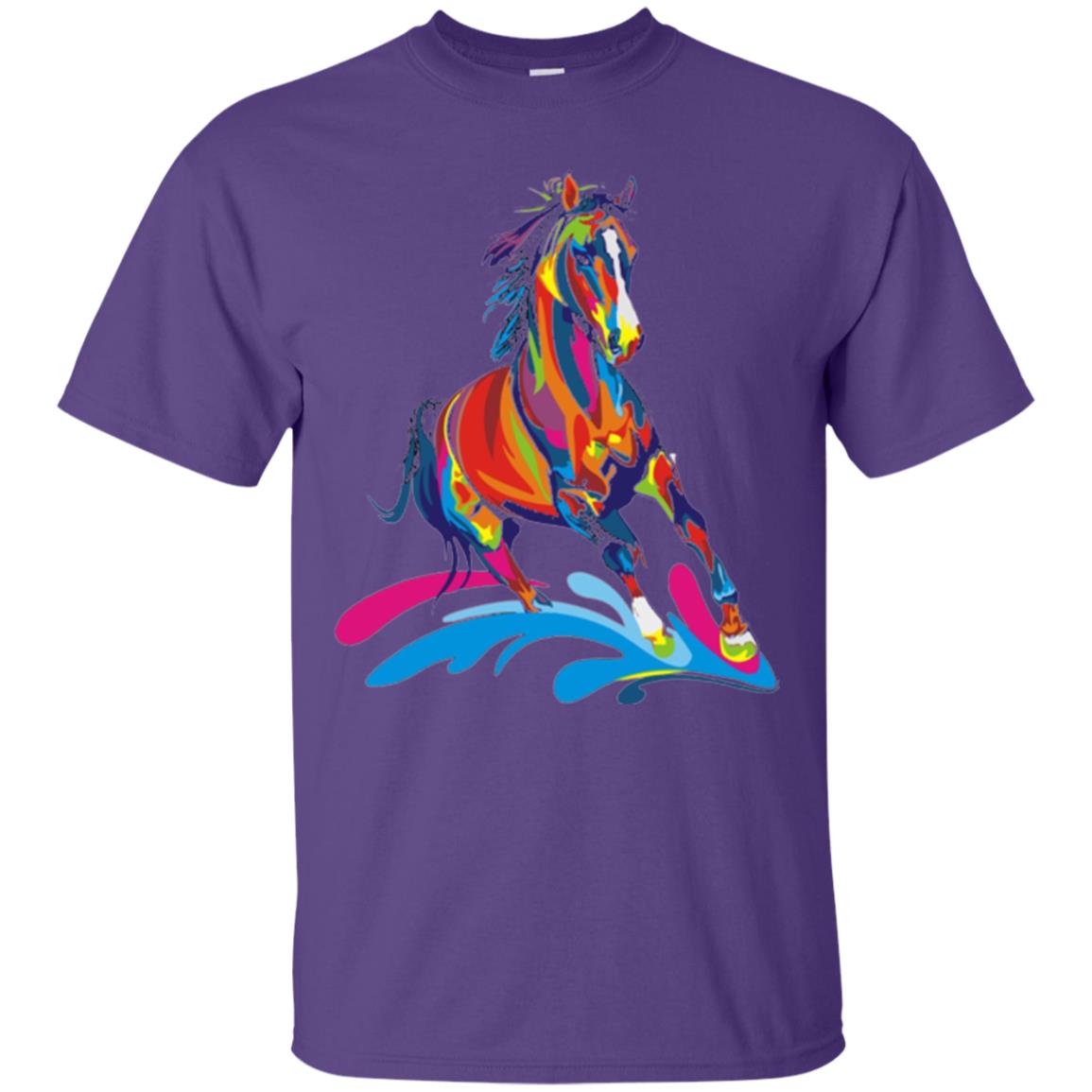 Horse Lovers T-shirts Colorful Horse Purple