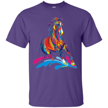 Horse Lovers T-shirts Colorful Horse Purple
