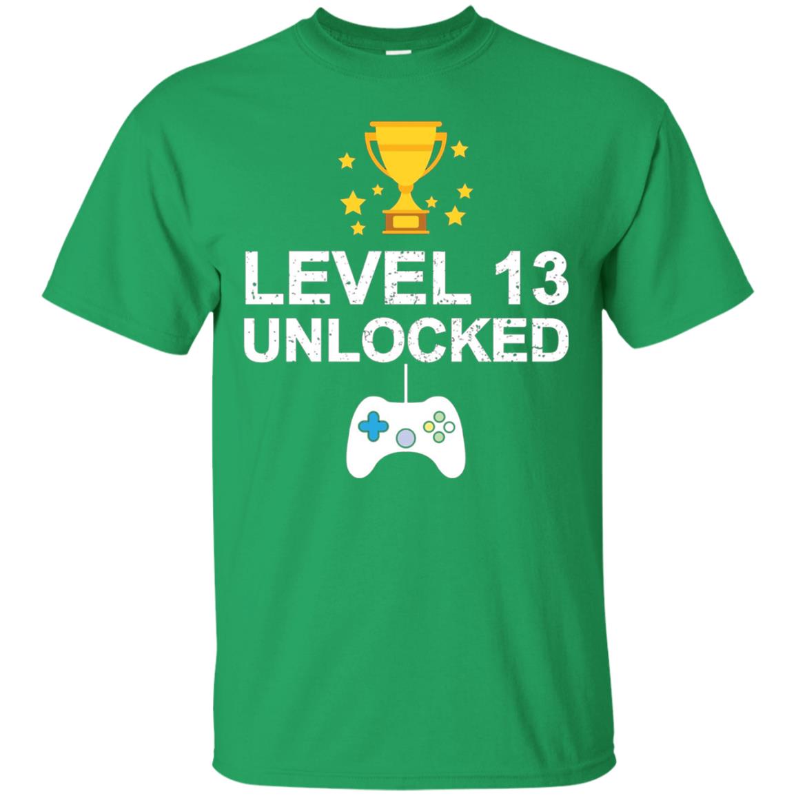 Level 13 Unlocked Funny 13th Birthday T-shirt Irish Green