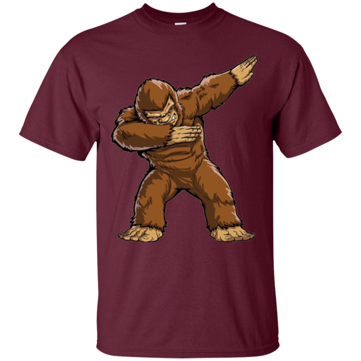 Monkey T-shirt Bigfoot Sasquatch Dabbing Maroon