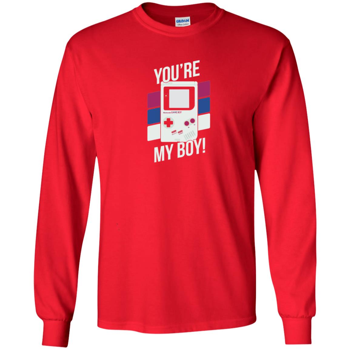 You_re My Boy Stripe Graphic Game Shirt For Boy Red