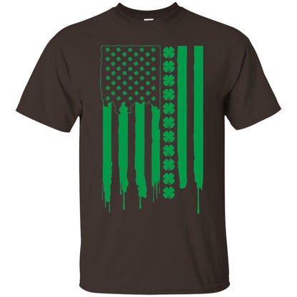 Irish American Flag St Patrick_s Day T-shirt Dark Chocolate