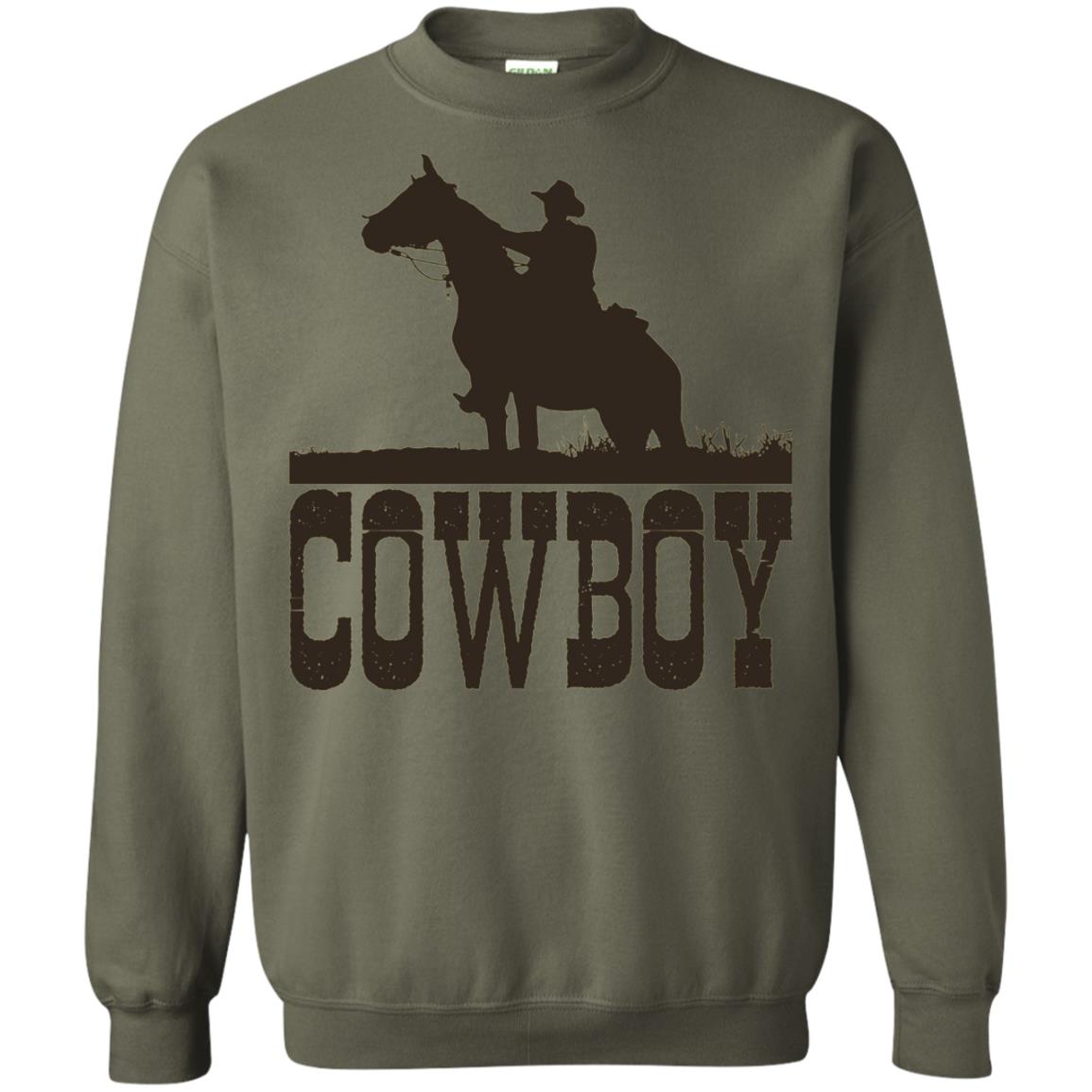 Horse Rider Western Cowboy T-shirt Military Green