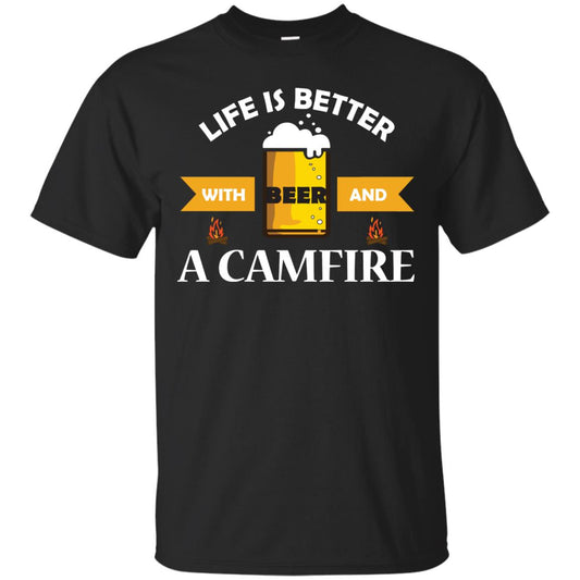 Life Is Better With Beer And A Camfire Shirt Black