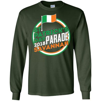 Parade Savannah 2018 Ireland Flag St. Patrick_s Day T-shirt Forest Green