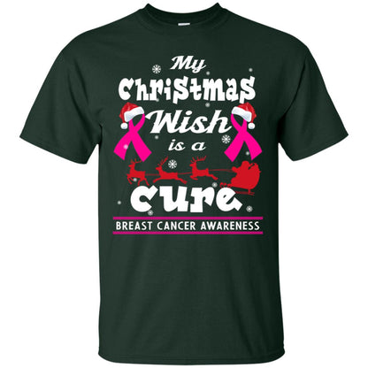 My Christmas Wish Is A Cure Breast Cancer Awareness X-mas Gift Shirt Forest
