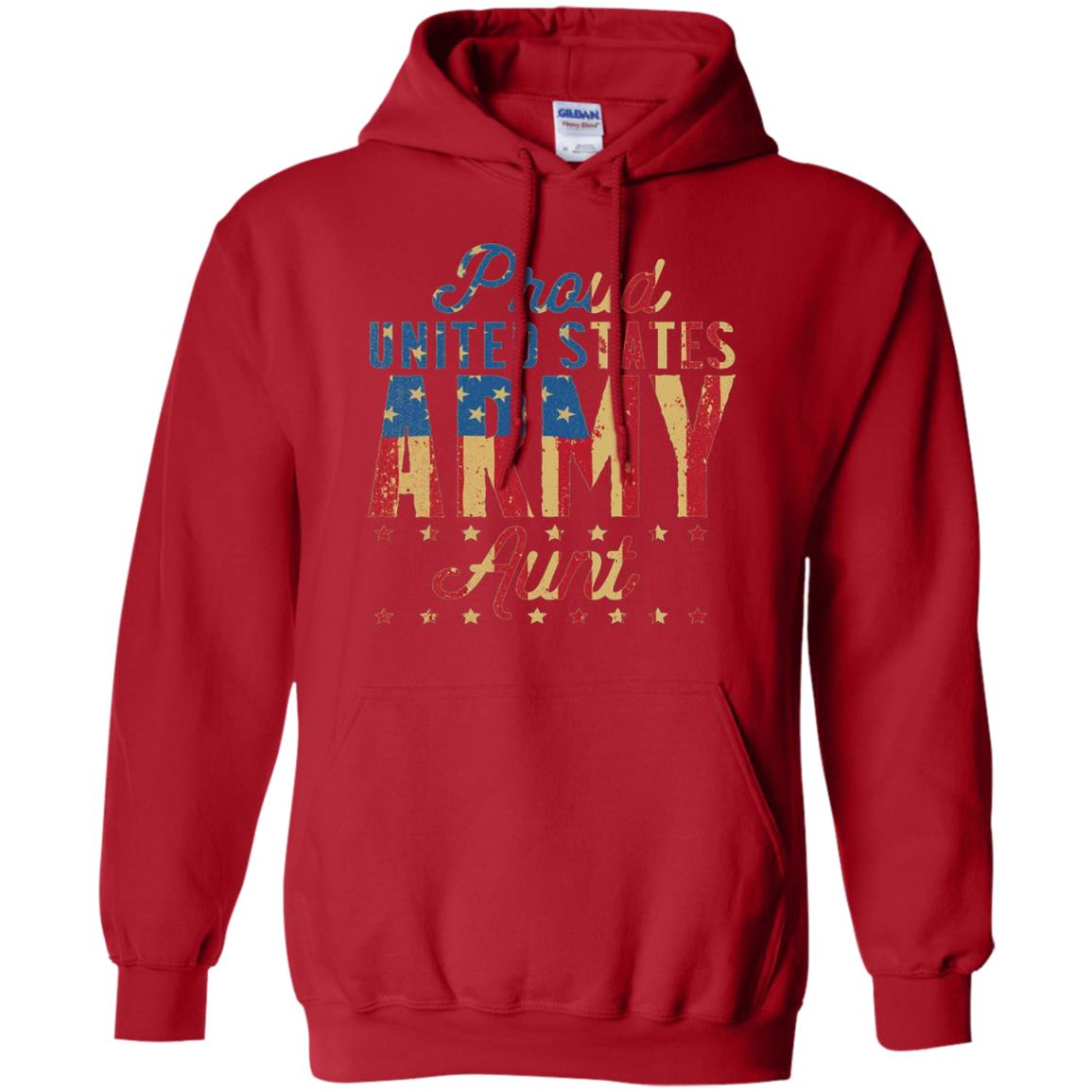 Proud United States Army Aunt Us Shirt Red