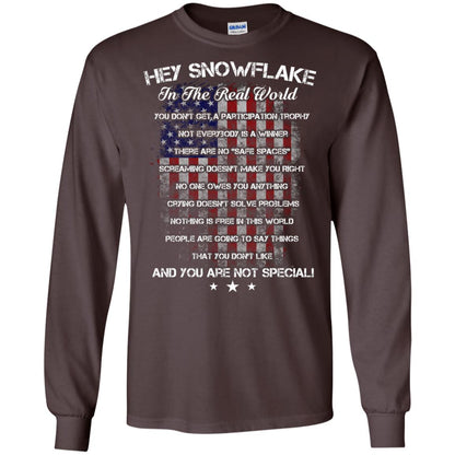 Hey Snowflake In The Real World You Don't Get A Participation Trophy Military T-shirt Dark Chocolate