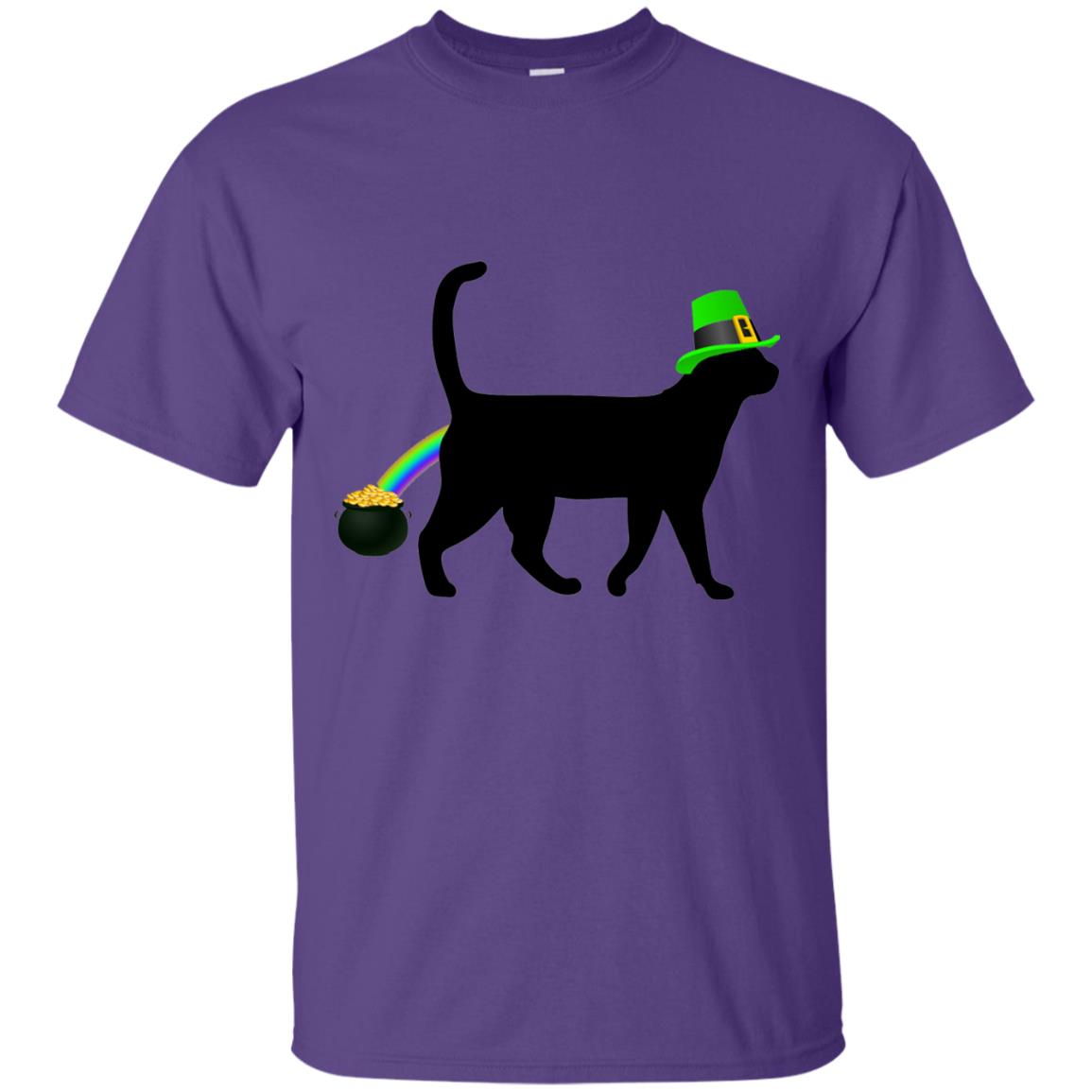 Cat Leprechaun Funny Cat Saint Patrick_s Day T-shirt Purple