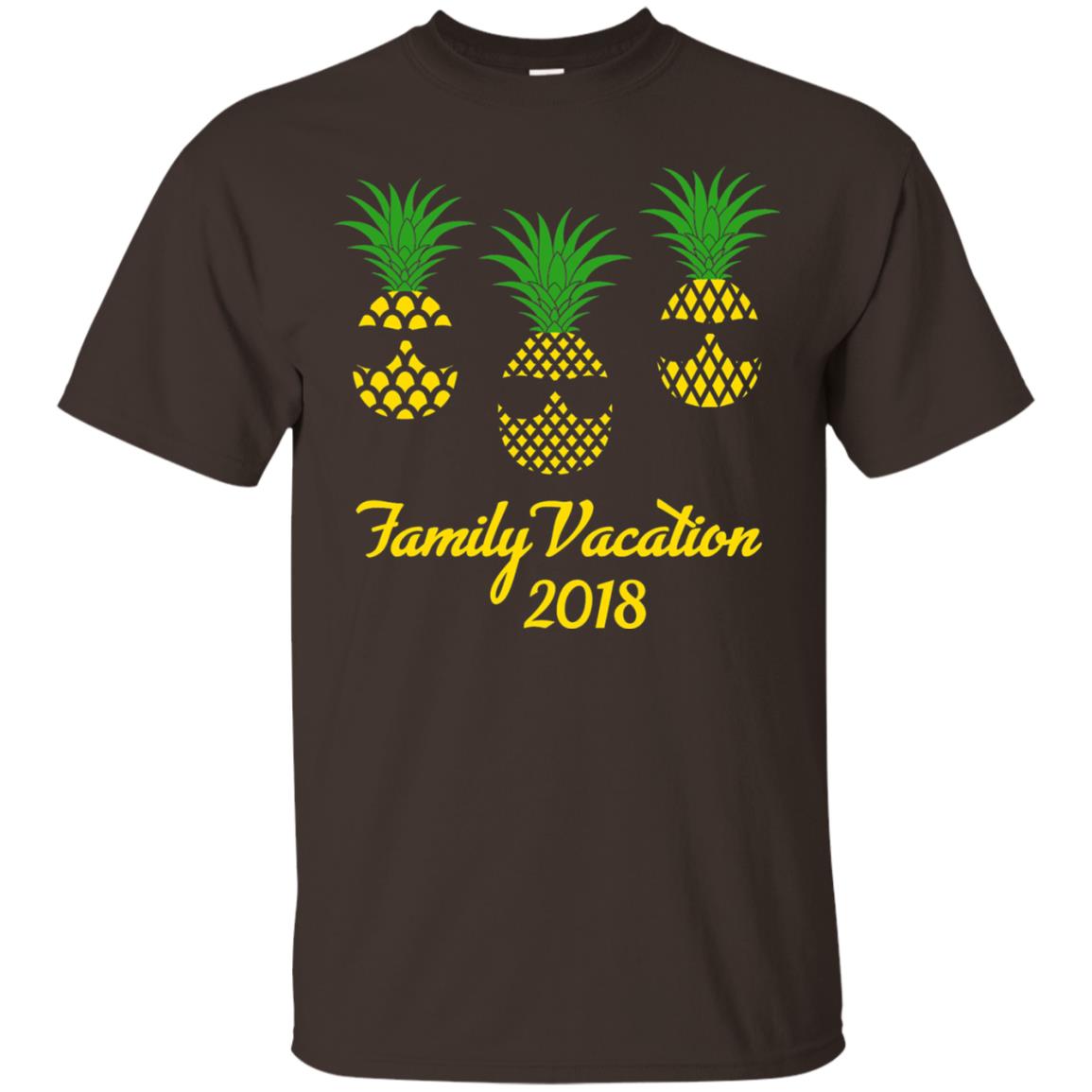 Family Vacation 2018 Shirt Hawaii Pineapple Sunglasses Dark Chocolate