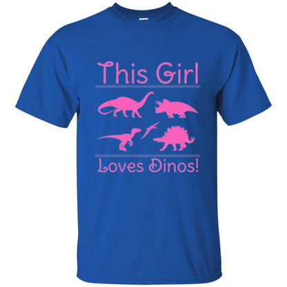 This Girl Loves Dinos Dinosaur T-shirt Royal