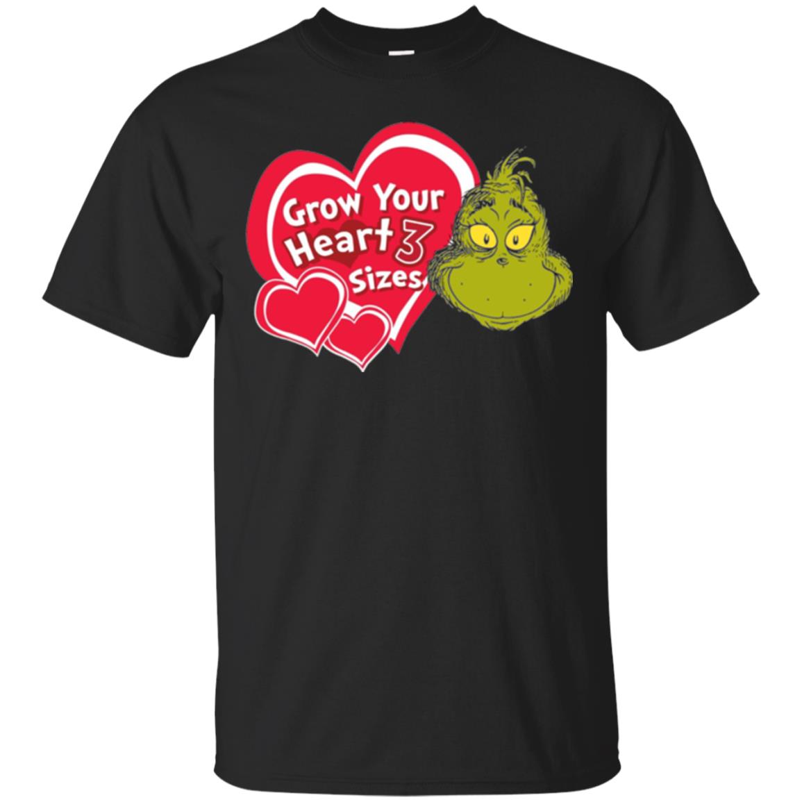 Dr. Seuss Grinch T-shirt Grow Your Heart 3 Sizes Black