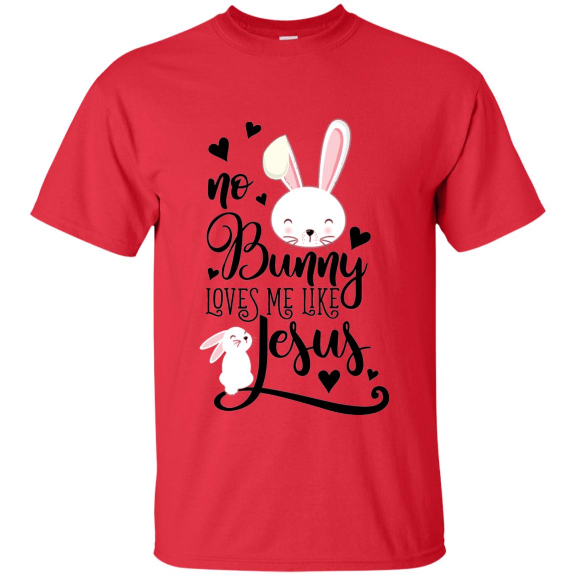 No Bunny Loves Me Like Jesus Christian Easter Day Shirt Red
