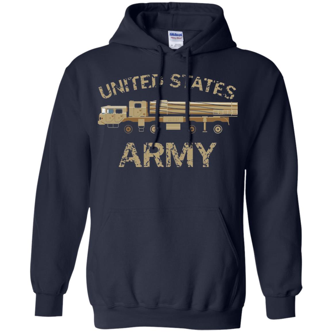 United States Army Missile Truck Vehicle Grunge T-shirt Navy