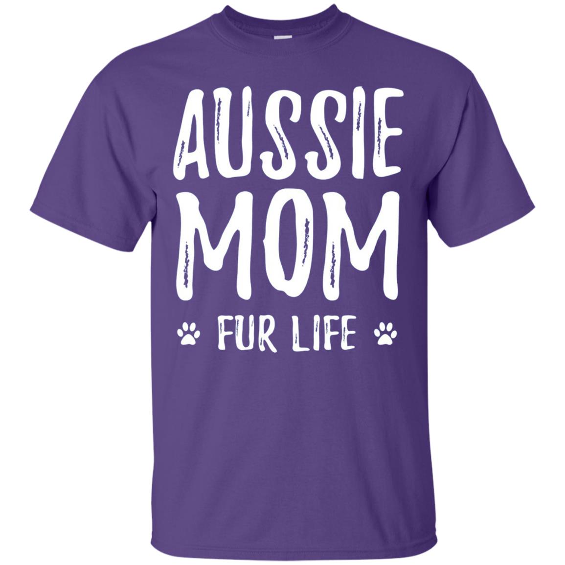 Aussie Mom Fur Life T-shirt Purple