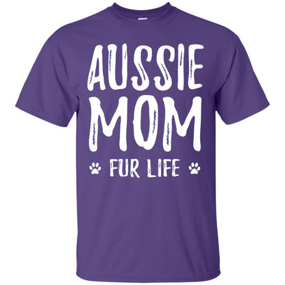 Aussie Mom Fur Life T-shirt Purple