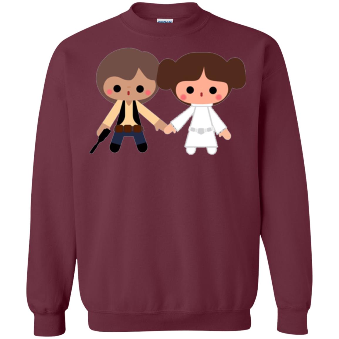 Cartoon T-shirt Han Solo Princess Leia Maroon